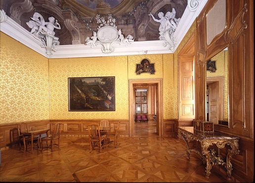 Residenzschloss Rastatt, Blick in den Gelben Salon